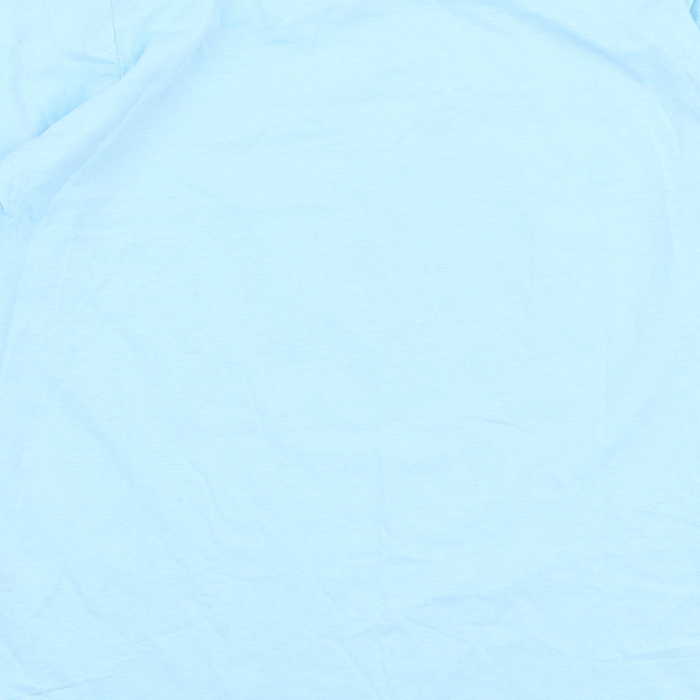 Dunnes Womens Blue 100% Cotton Jersey T-Shirt Size S Round Neck