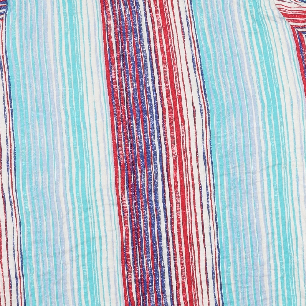 Lee Womens Multicoloured Striped Polyester Jersey Blouse Size XL Round Neck