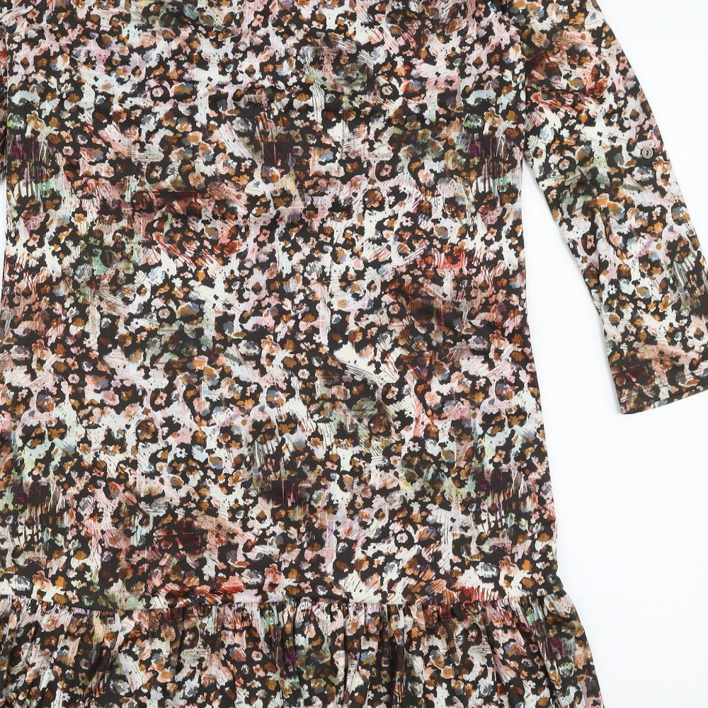 K Design Womens Multicoloured Floral Polyester Trapeze & Swing Size XS V-Neck Pullover