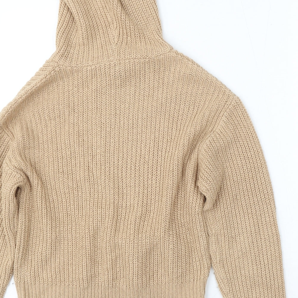 915 Generation Girls Beige Acrylic Pullover Hoodie Size 12-13 Years