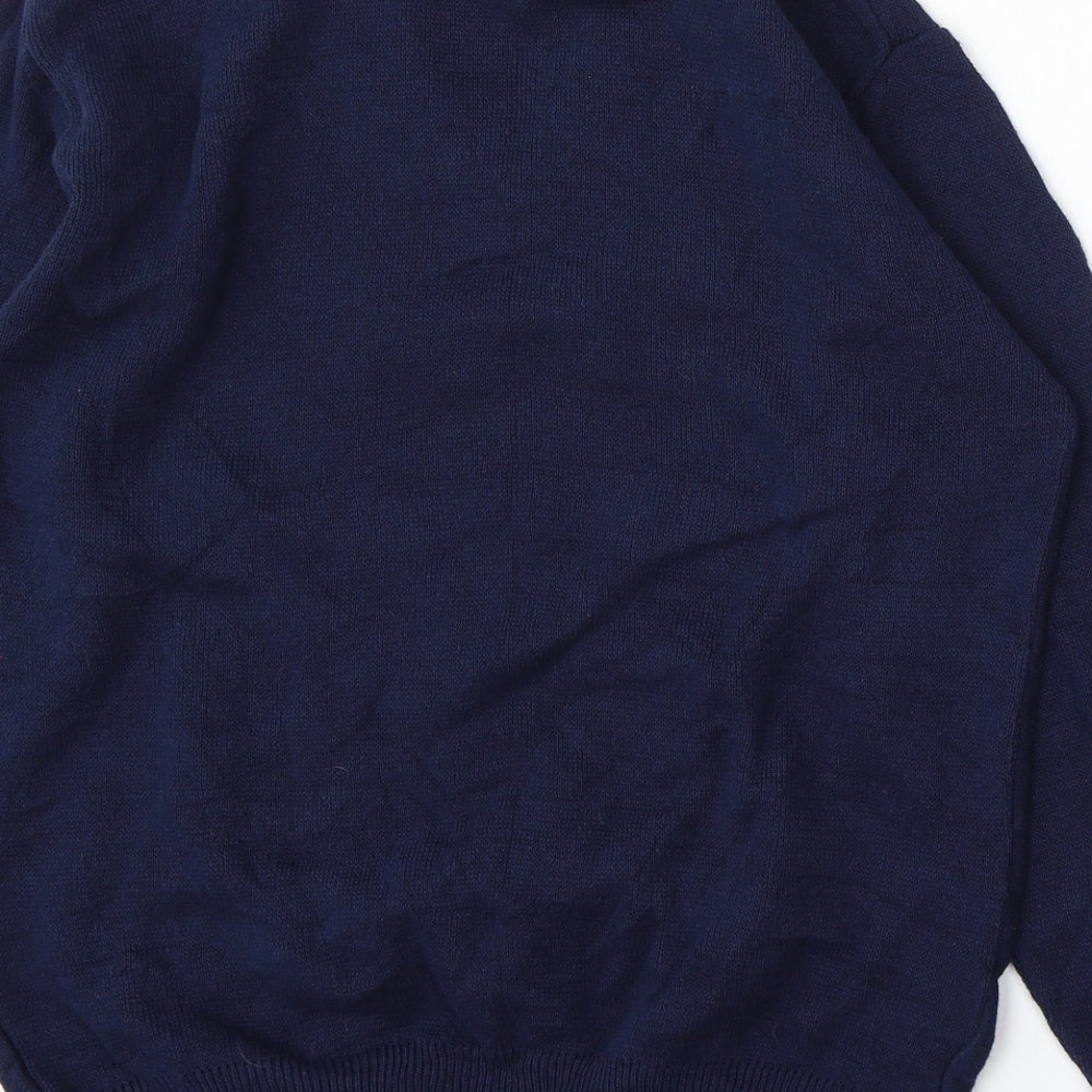 JBC Collection Womens Blue V-Neck Acrylic Pullover Jumper Size M