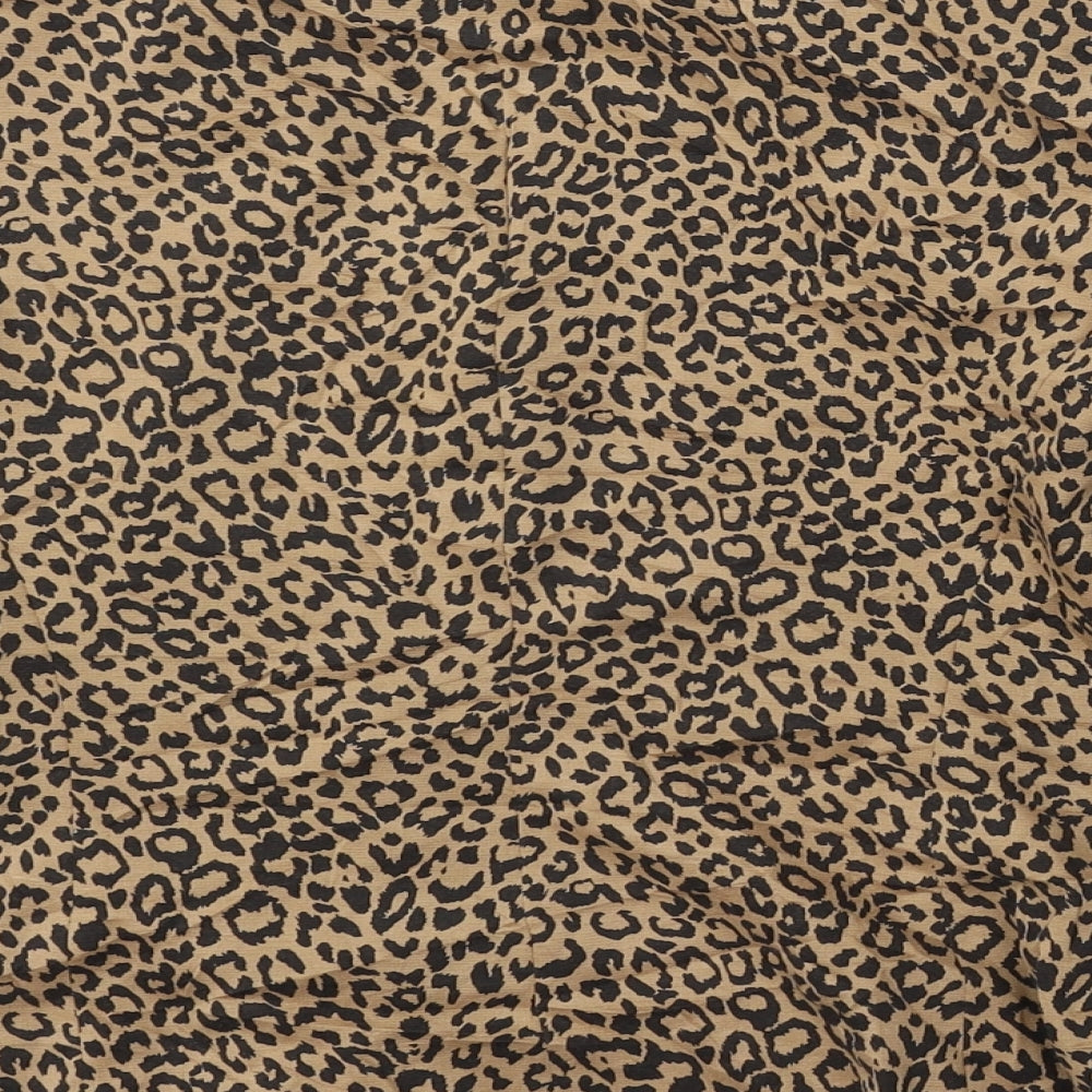 Internacionale Womens Brown Animal Print Polyester Jacket Suit Size 12