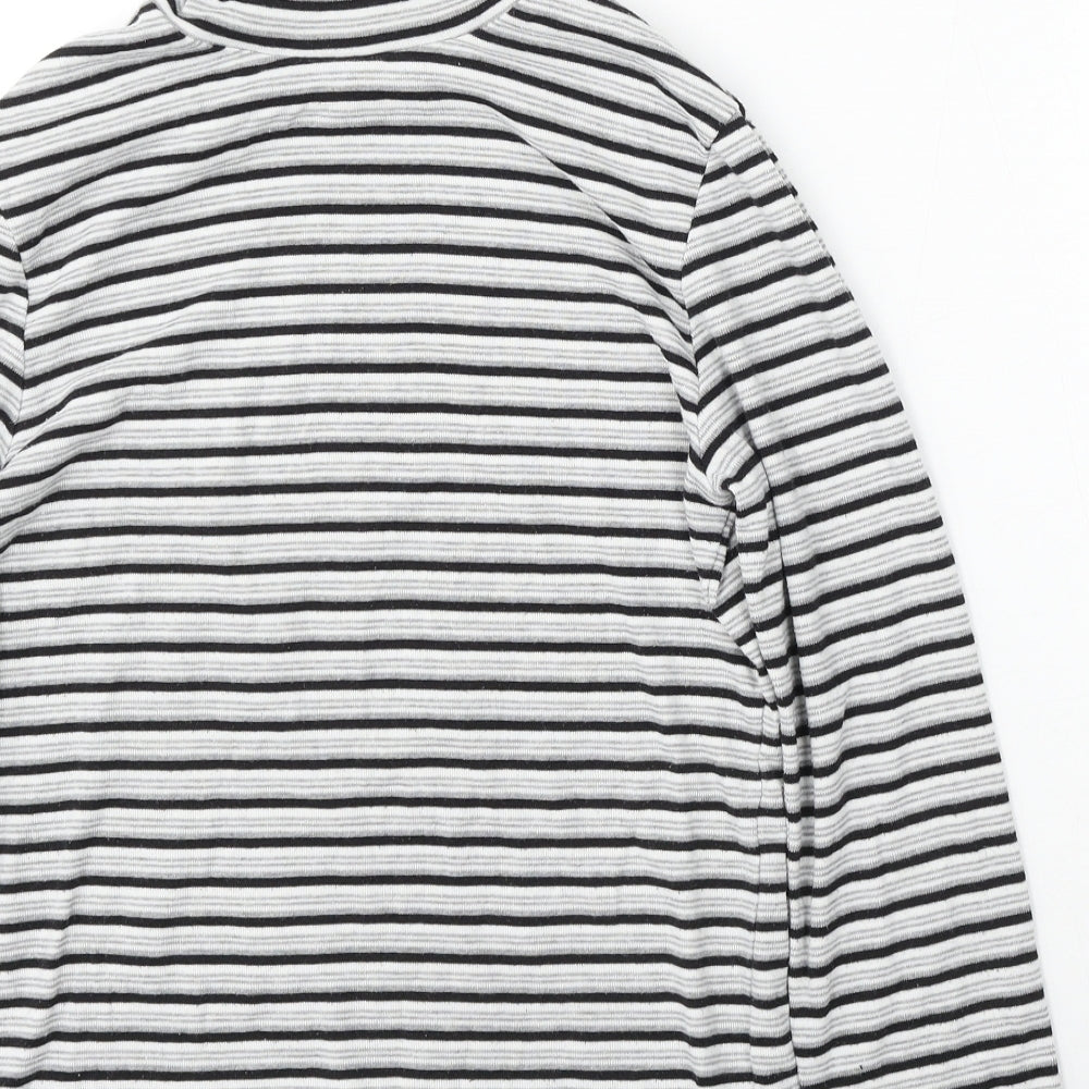 Poppy Womens Multicoloured Mock Neck Striped Polyester Pullover Jumper Size 12