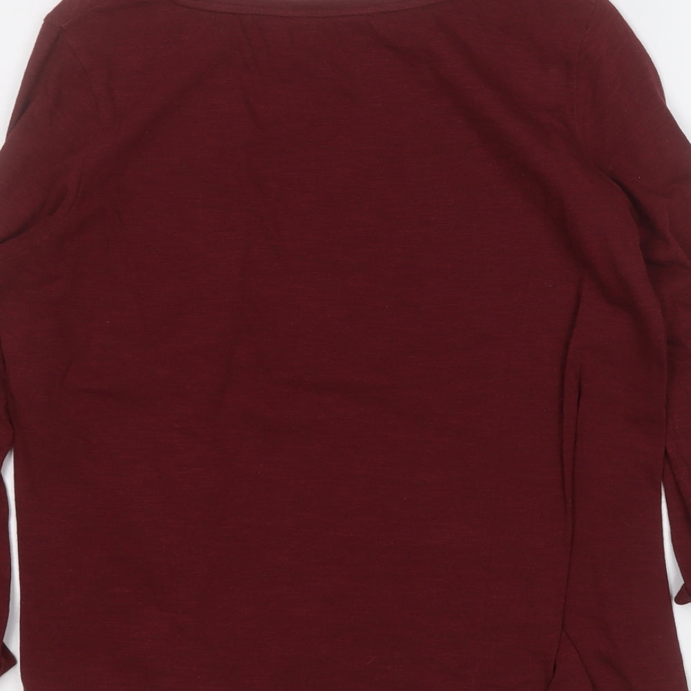 Dunnes Stores Womens Red Round Neck Cotton Pullover Jumper Size 12