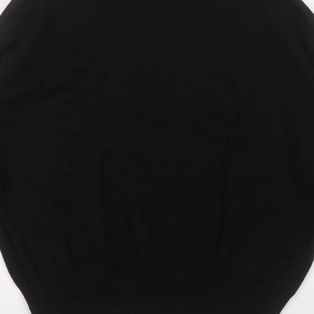 Papaya Womens Black Mock Neck Cotton Pullover Jumper Size S - More Self Love