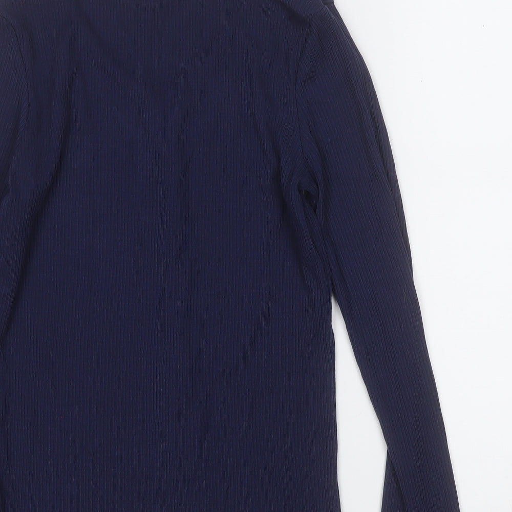 Papaya Womens Blue Round Neck Polyester Pullover Jumper Size 10