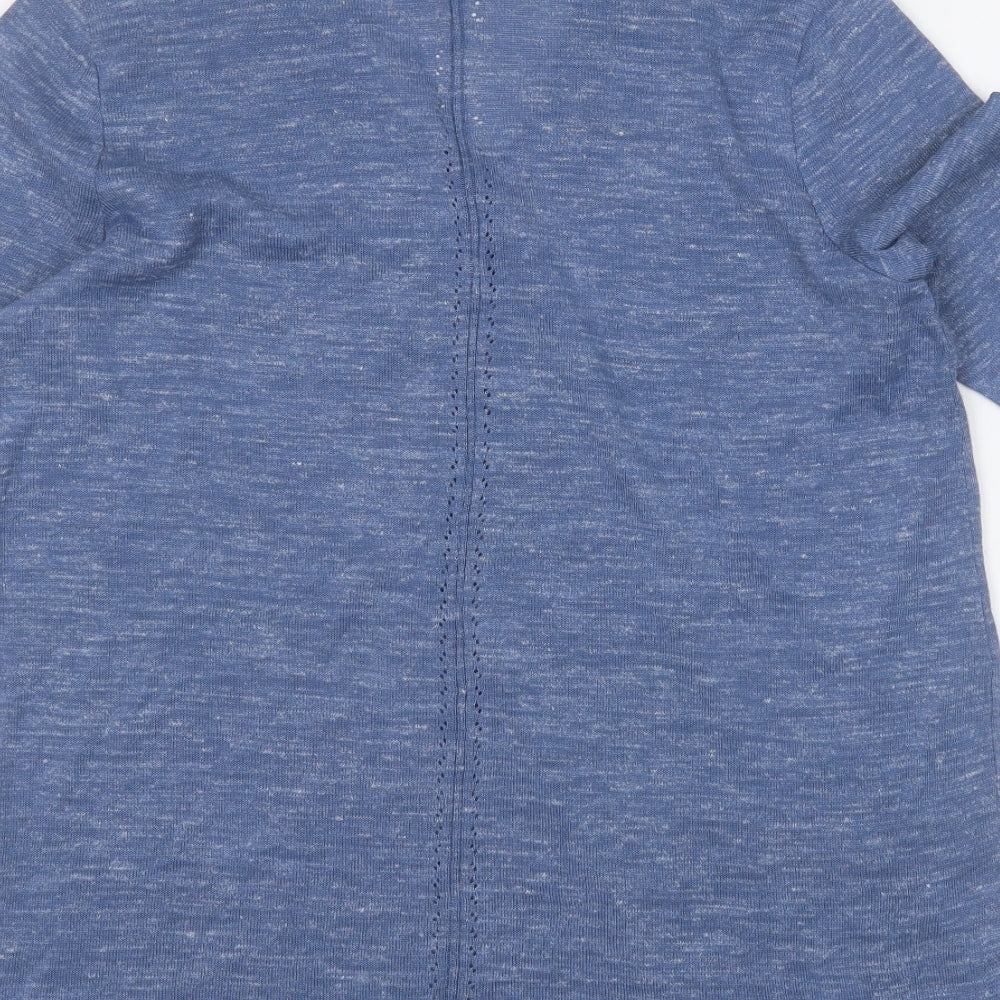 Amaryllis Womens Blue V-Neck Acrylic Pullover Jumper Size 16
