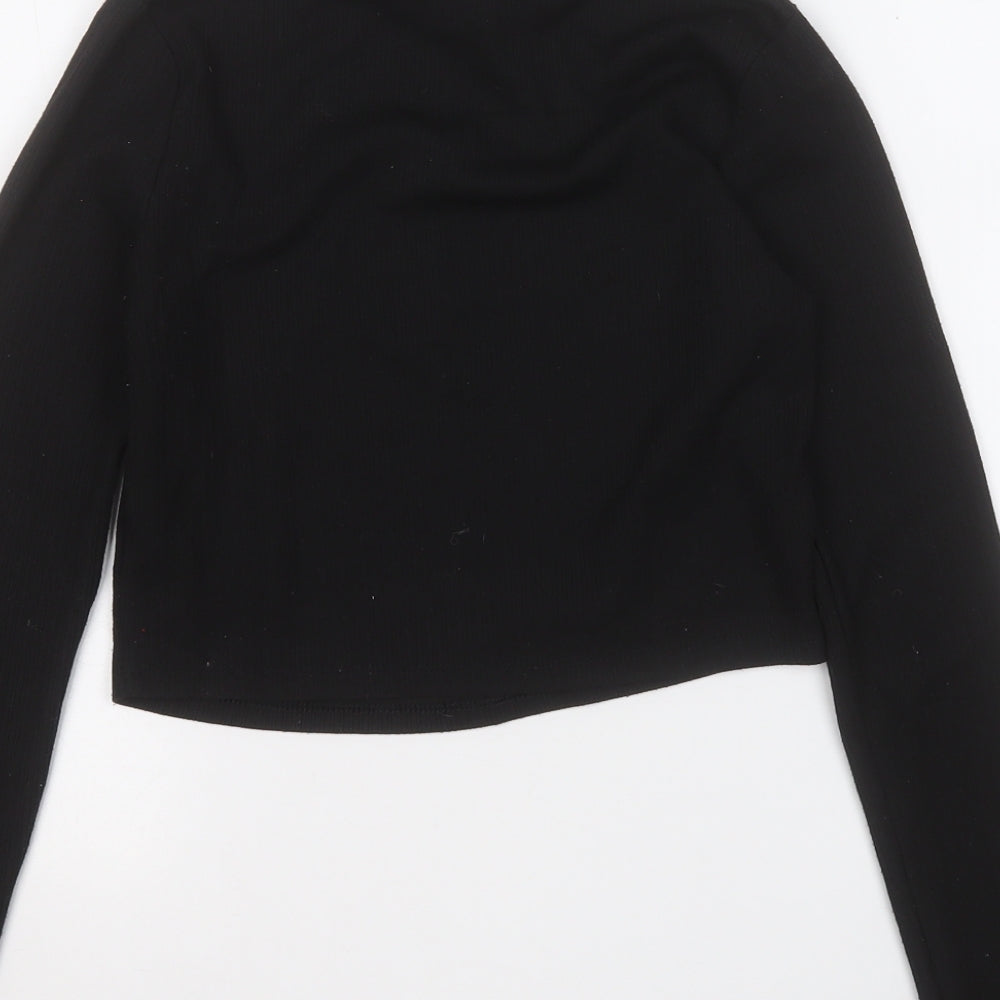 Primark Womens Black Mock Neck Polyester Pullover Jumper Size 10
