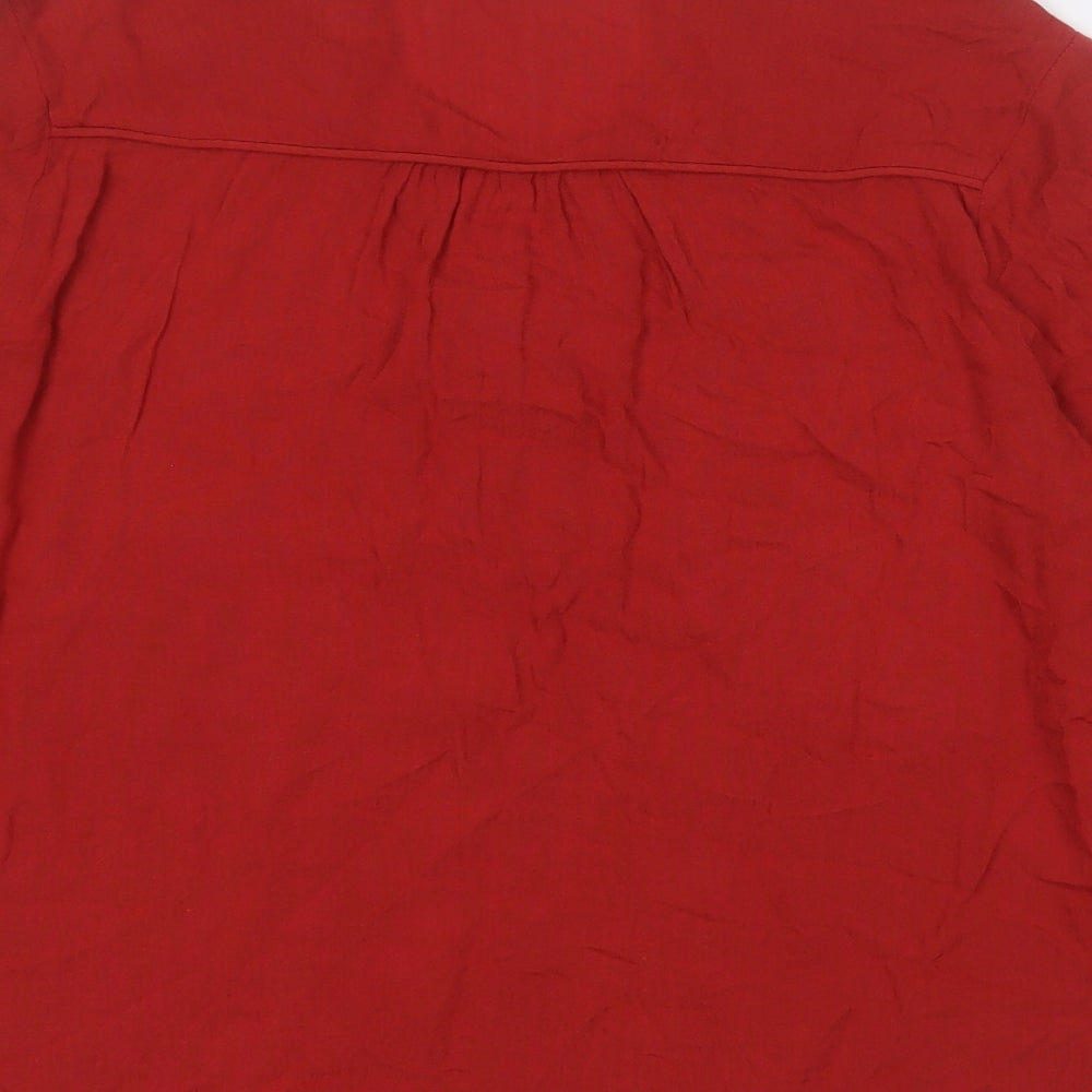 F&F Womens Red Round Neck Viscose Pullover Jumper Size 10