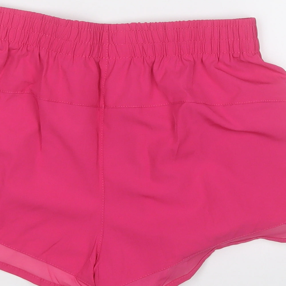 Workout Womens Pink Polyester Sweat Shorts Size 6 Regular