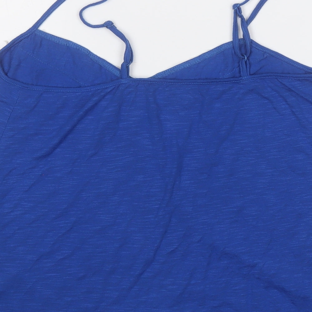 love to lounge Womens Blue Polyester Basic Tank Size 10 Round Neck
