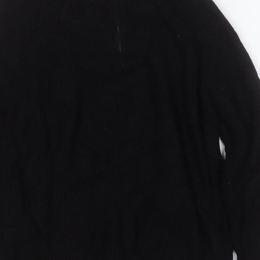 Primark Womens Black Round Neck Viscose Pullover Jumper Size 12