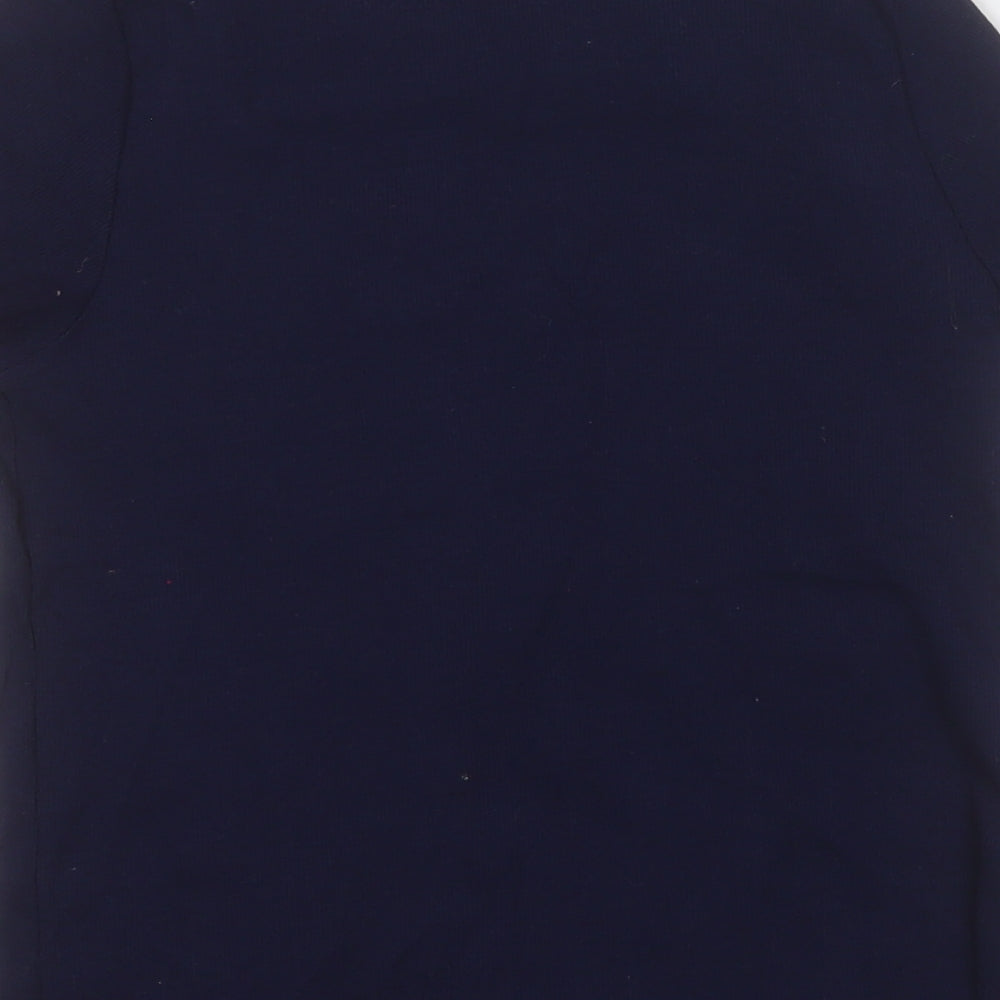 Marks & Spencer Girls Blue Round Neck Cotton Pullover Jumper Size 13-14 Years