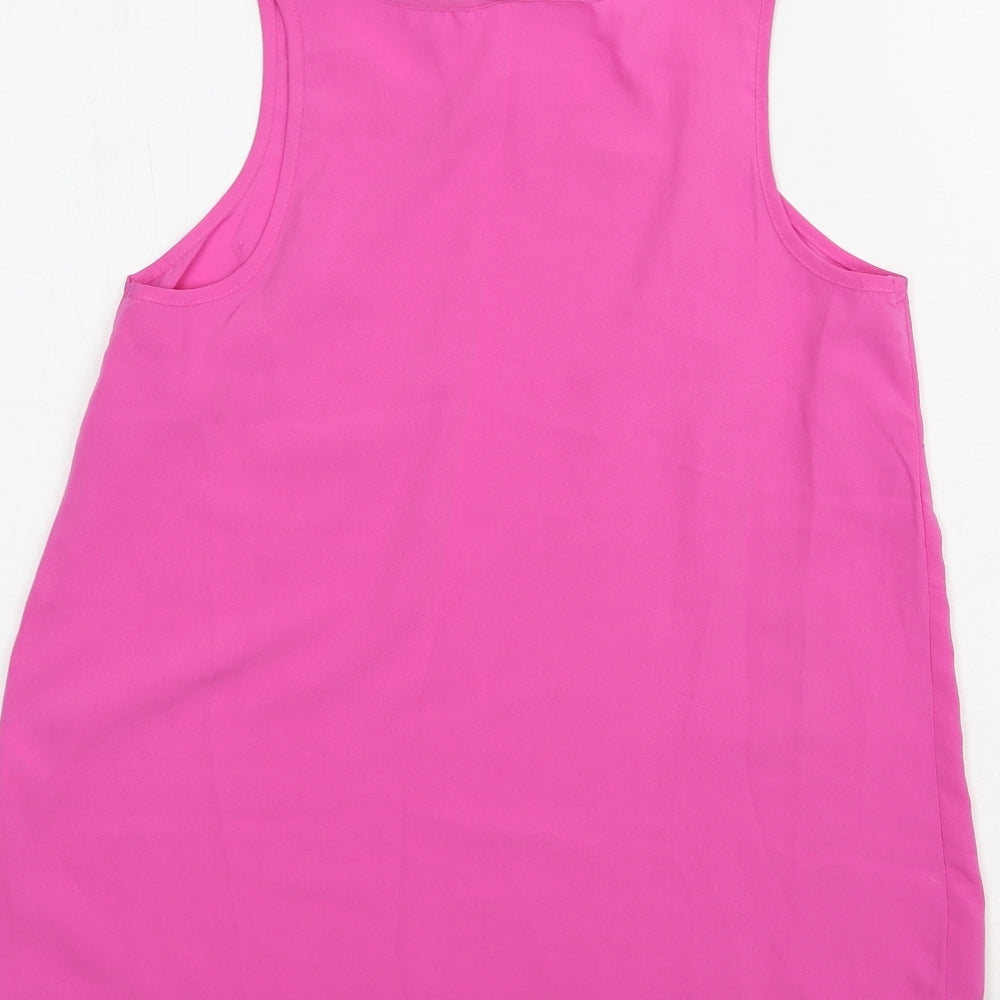 Atmosphere Womens Pink Polyester Basic Tank Size 8 Scoop Neck