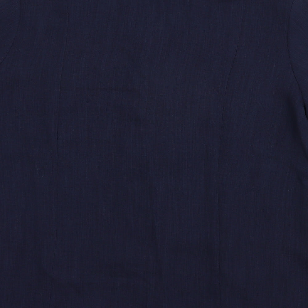Preworn Womens Blue Jacket Blazer Size 14 Button