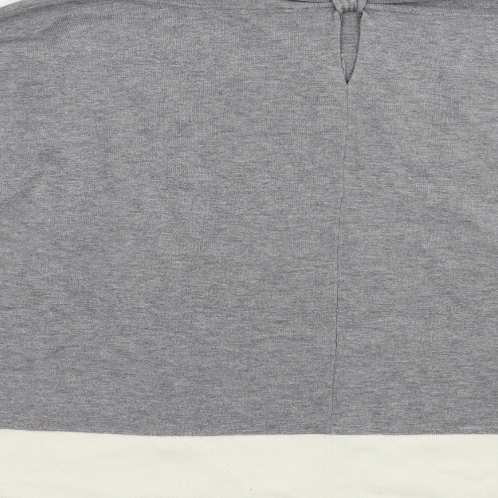 Esprit Womens Grey Boat Neck Cotton Pullover Jumper Size M