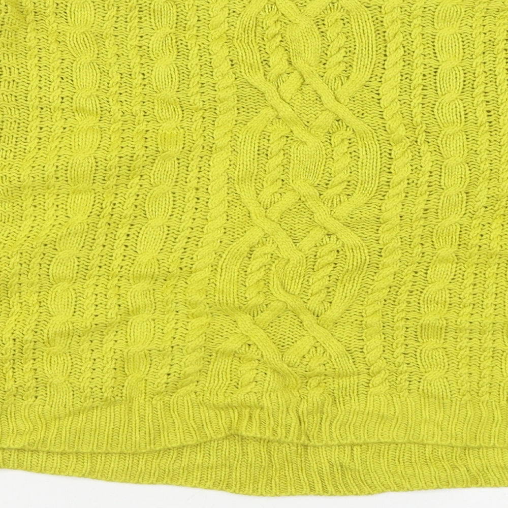 Dotti Womens Yellow Boat Neck Acrylic Pullover Jumper Size S