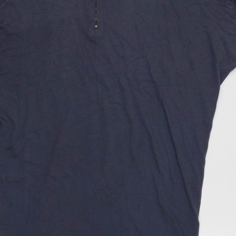 Espirit Womens Blue V-Neck Viscose Pullover Jumper Size L