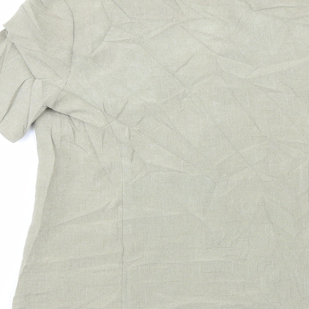 Berkertex Womens Green Polyester Basic Button-Up Size 12 Collared