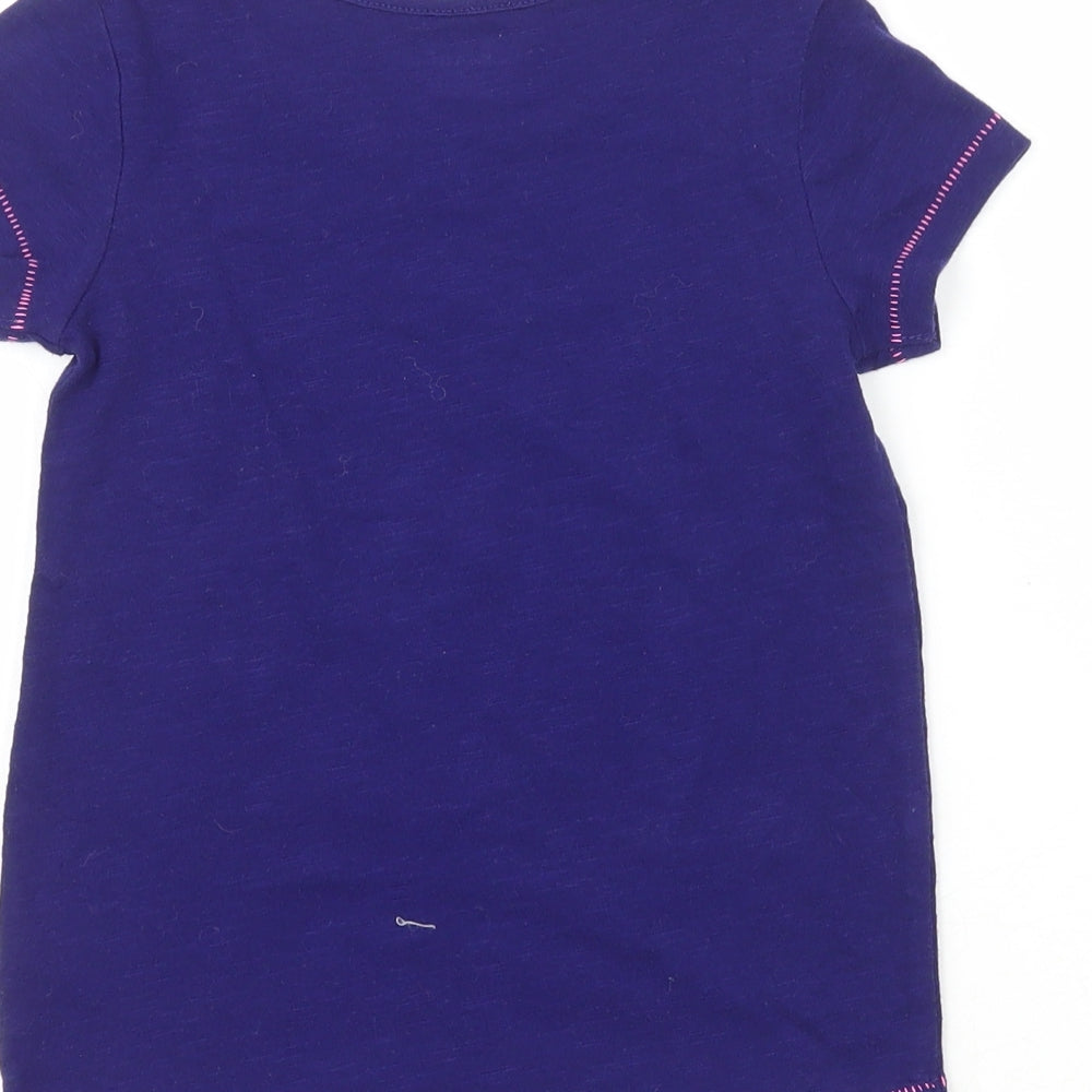 Cherokee Girls Purple Cotton Pullover T-Shirt Size 3-4 Years Crew Neck - Adventure is out there