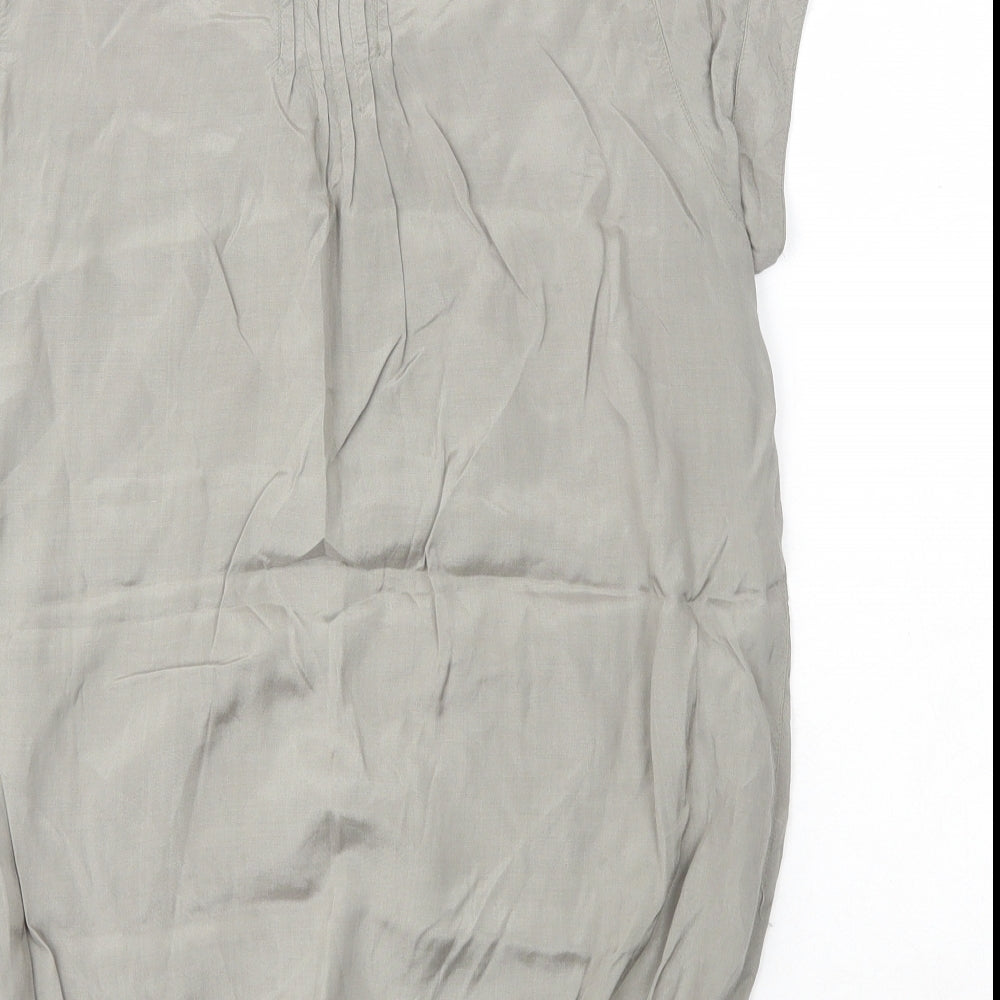 River Island Womens Green Viscose Basic T-Shirt Size 6 Boat Neck