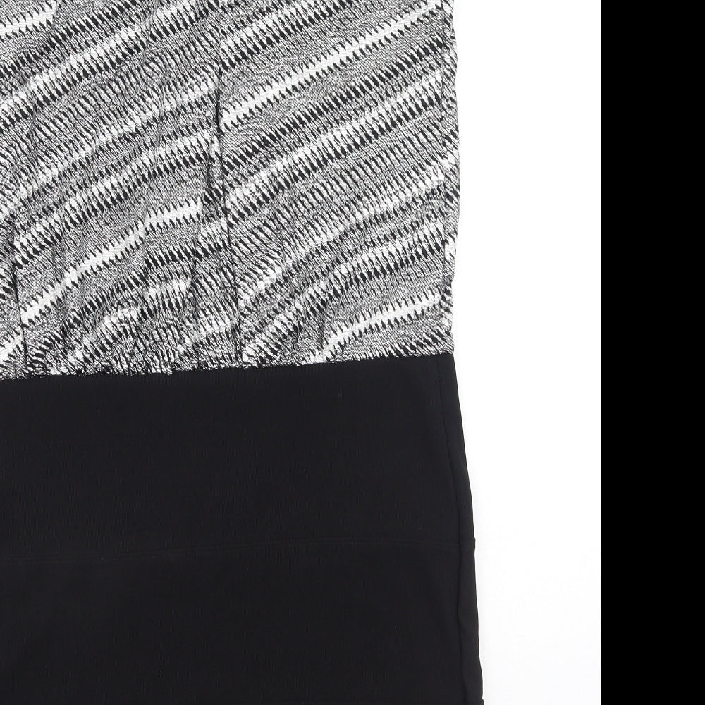 Quiz Womens Grey Polyester Bodycon Size 16 Round Neck