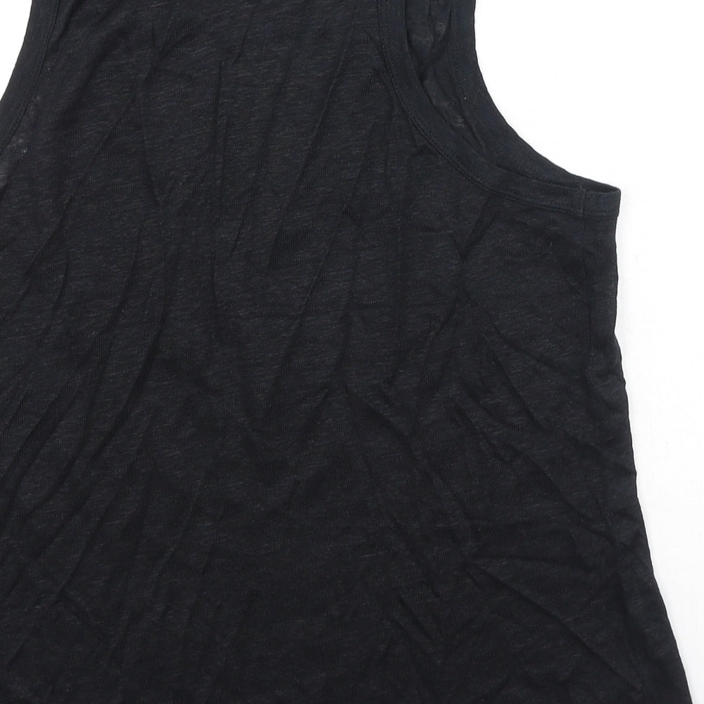 H&M Womens Black Polyester Camisole Tank Size L Scoop Neck