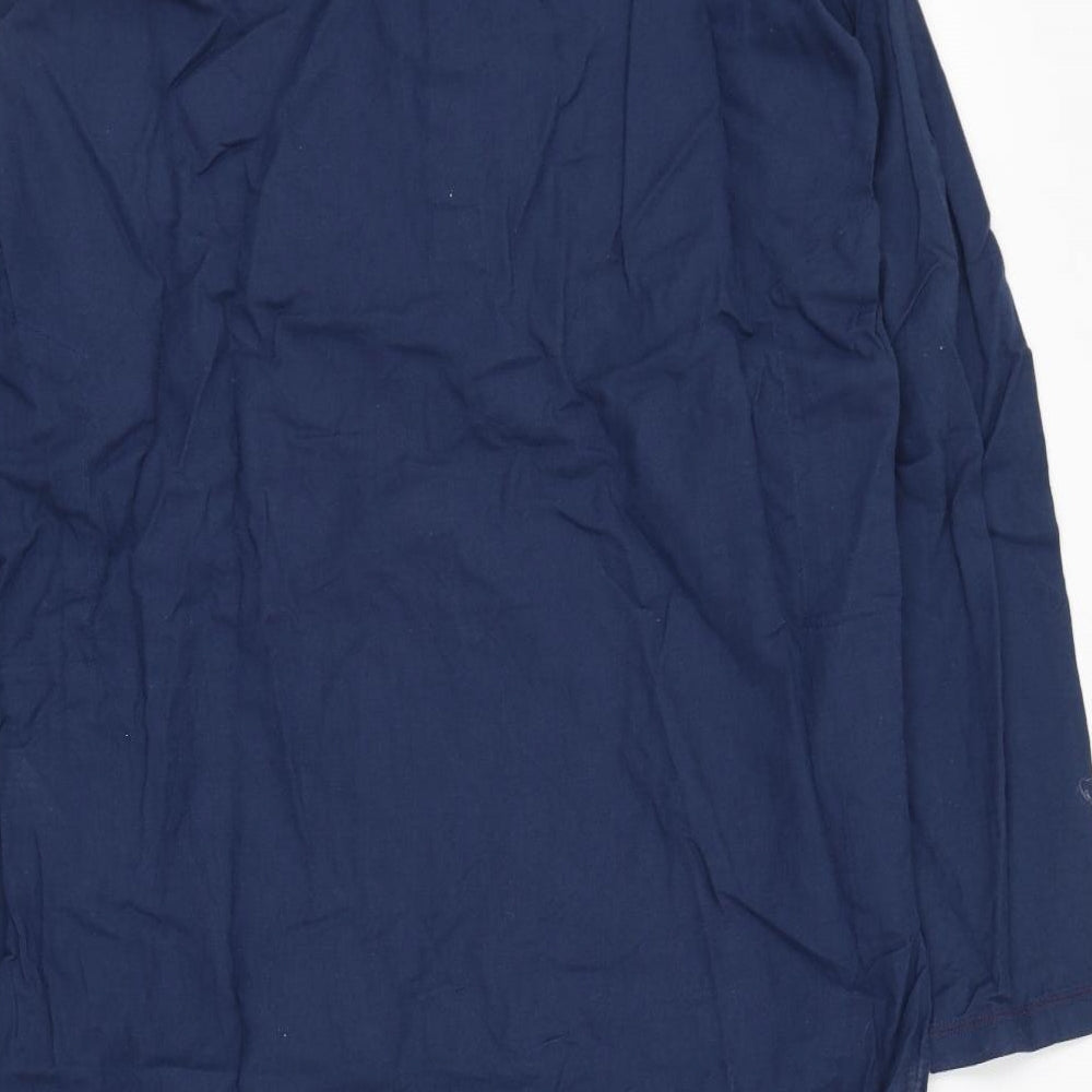 SHAHNAMEH Mens Blue Cotton Button-Up Size XS Collared