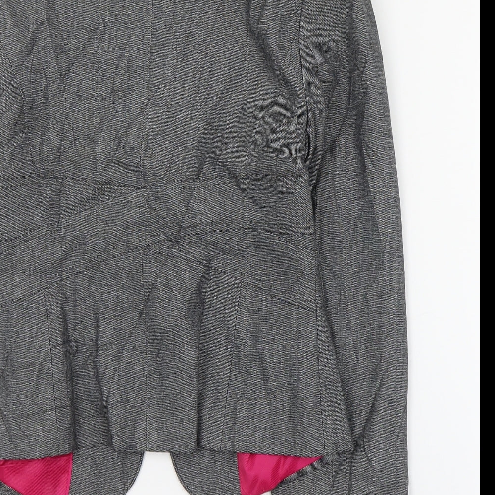 Marks & Spencer Womens Grey Jacket Blazer Size 8 Hook & Eye