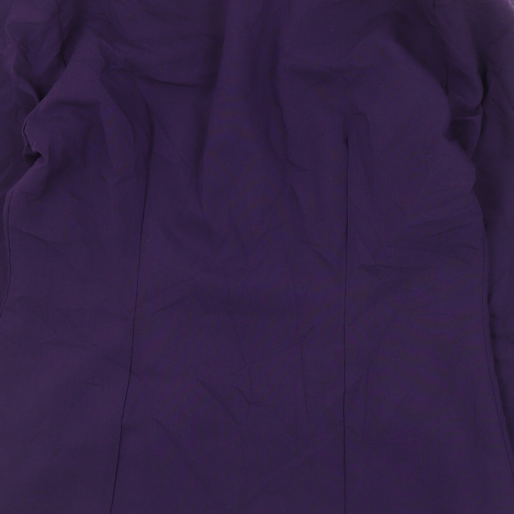 Preworn Womens Purple Jacket Blazer Size 14 Button