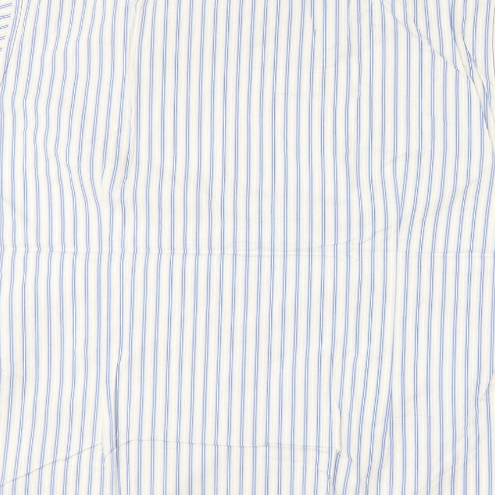 Remus Uomo Mens Blue Striped Cotton Button-Up Size XL Collared