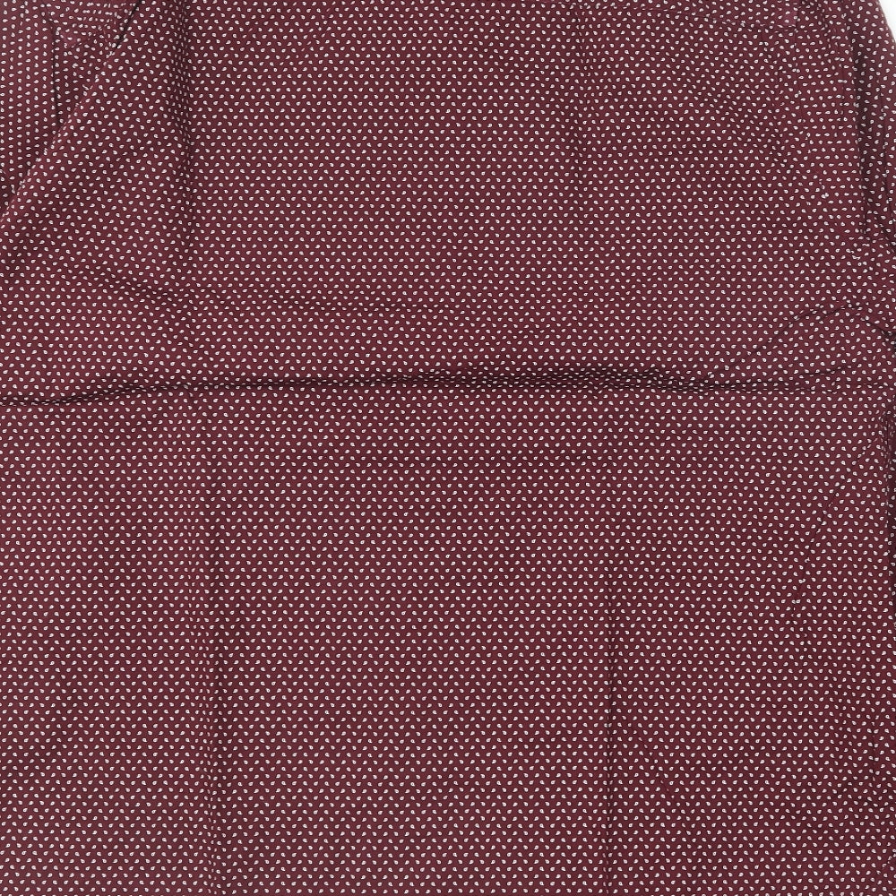 Matalan Mens Purple Geometric Cotton Button-Up Size XL Collared