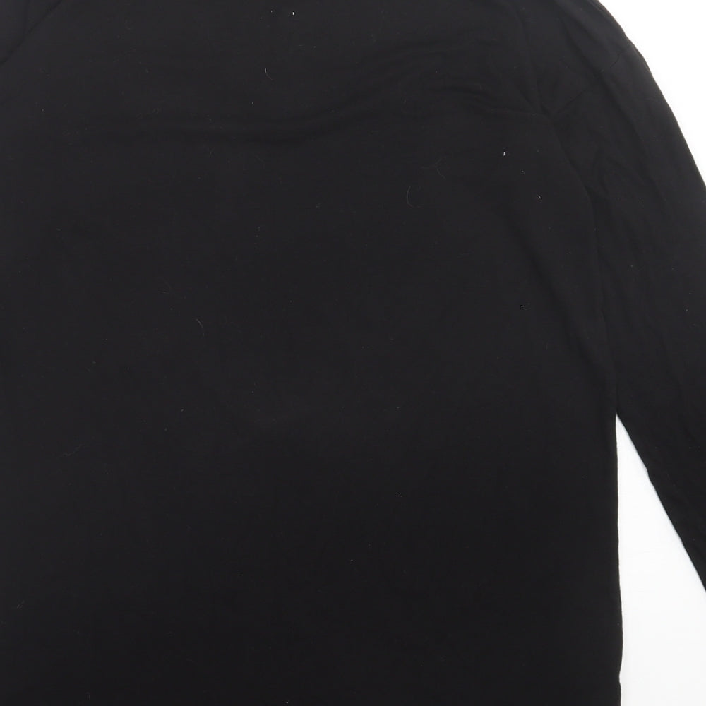 Papaya Womens Black Viscose Tunic T-Shirt Size S V-Neck