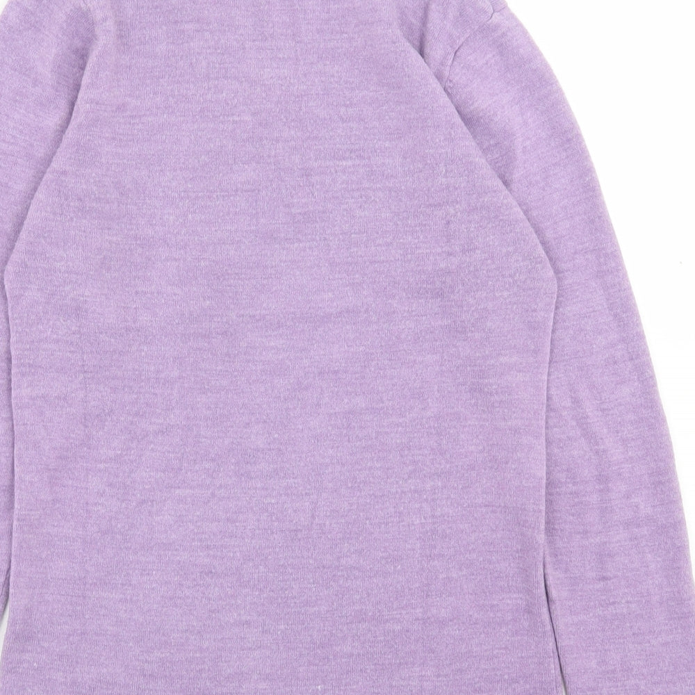 Casamia Womens Purple Crew Neck Acrylic Pullover Jumper Size S