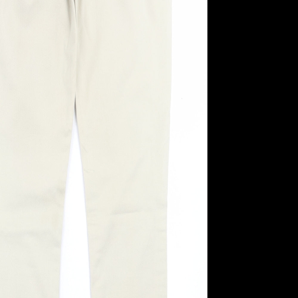 Monsoon Womens Beige Cotton Straight Jeans Size 8 L27 in Regular Button