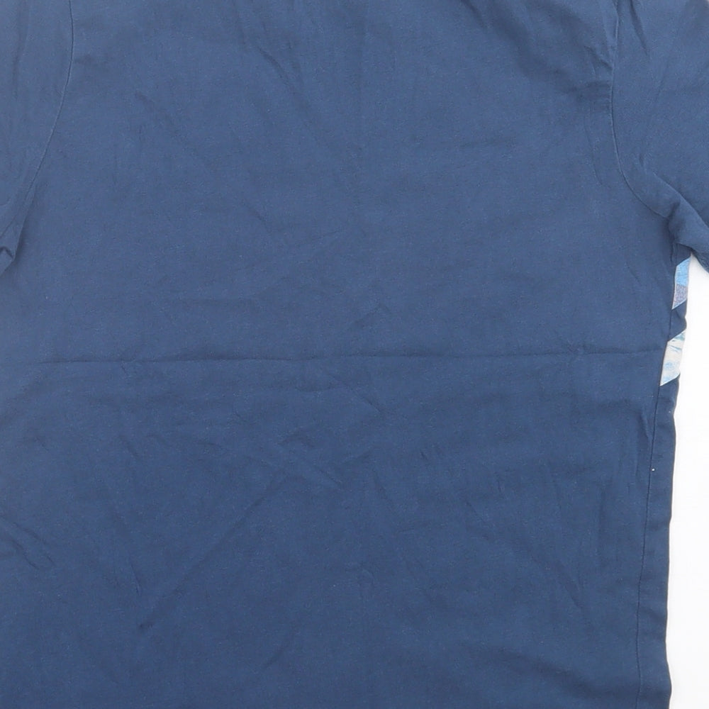 TOM TAILOR Boys Blue Geometric Cotton Basic T-Shirt Size 10 Years Crew Neck Pullover