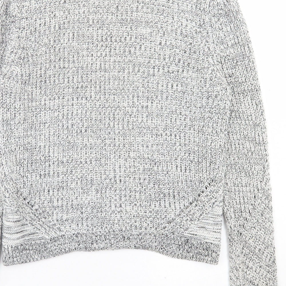 h7m Womens Grey Crew Neck Cotton Pullover Jumper Size M