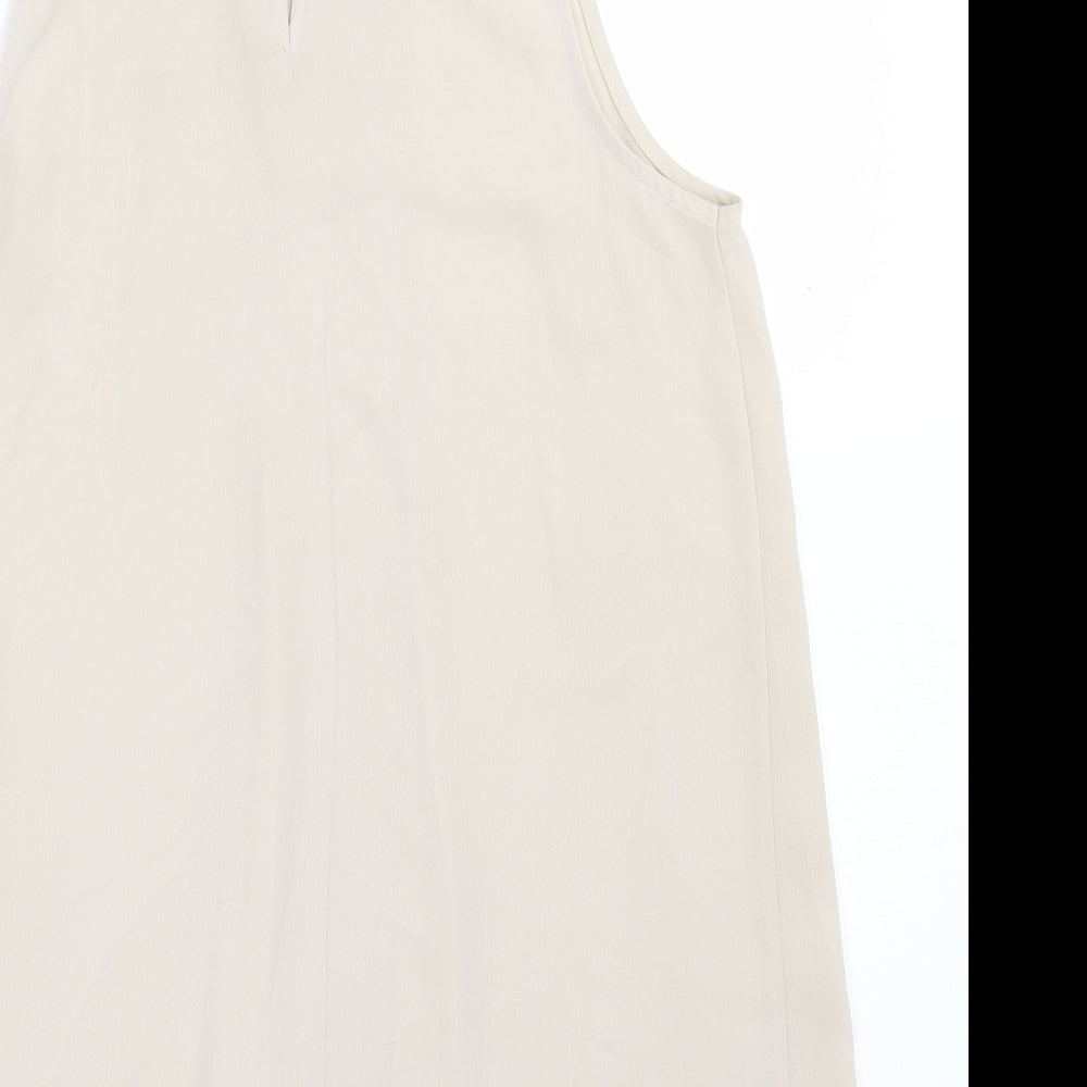 United Colors of Benetton Benneton Womens Beige Polyester Basic Tank Size XS Crew Neck