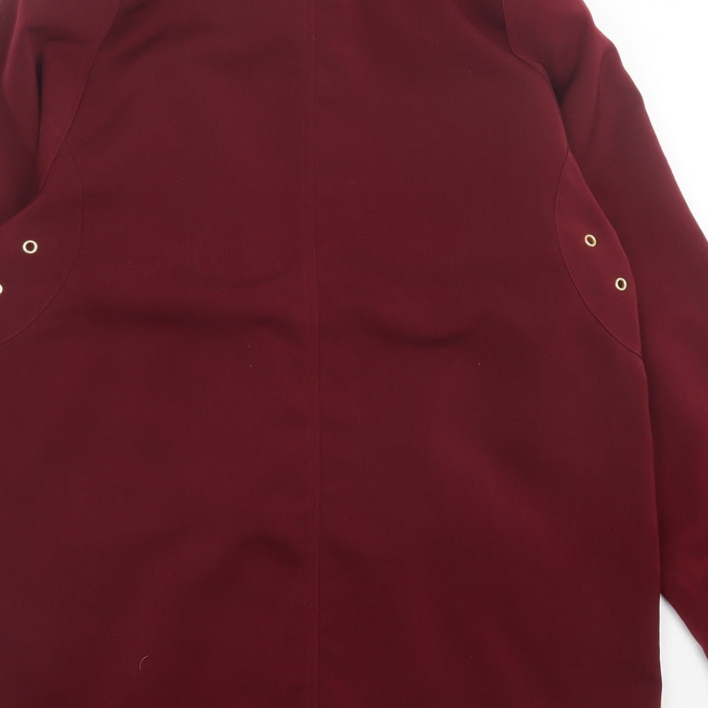 David Barry Womens Red Jacket Coat Size 12 Zip