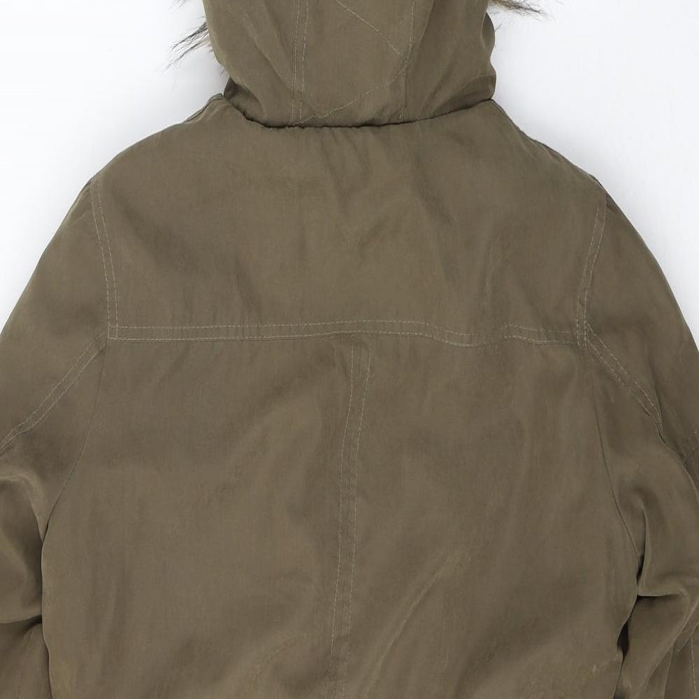 Perisian Womens Green Trench Coat Coat Size 10 Zip