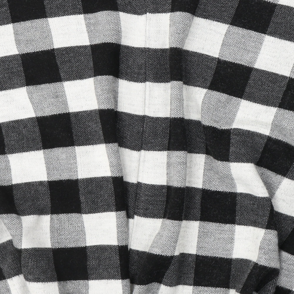 New Look Womens Grey V-Neck Check Acrylic Cardigan Jumper One Size