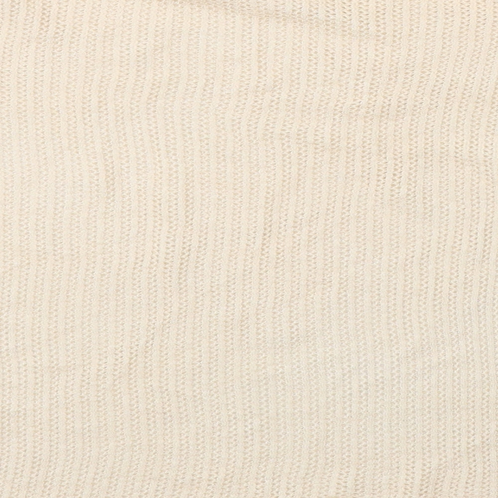Zara Womens Ivory Round Neck Acrylic Pullover Jumper Size S