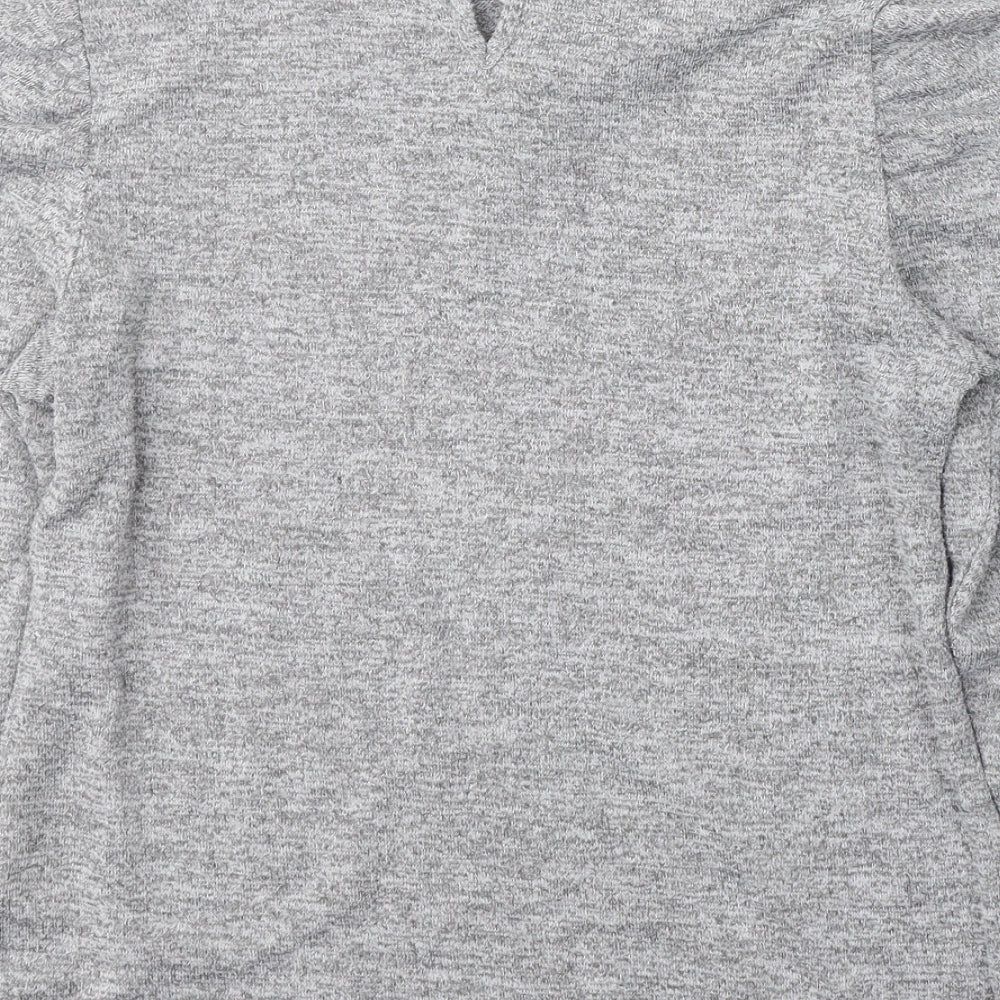 M&Co Womens Grey Polyester Jersey T-Shirt Size 10 Round Neck