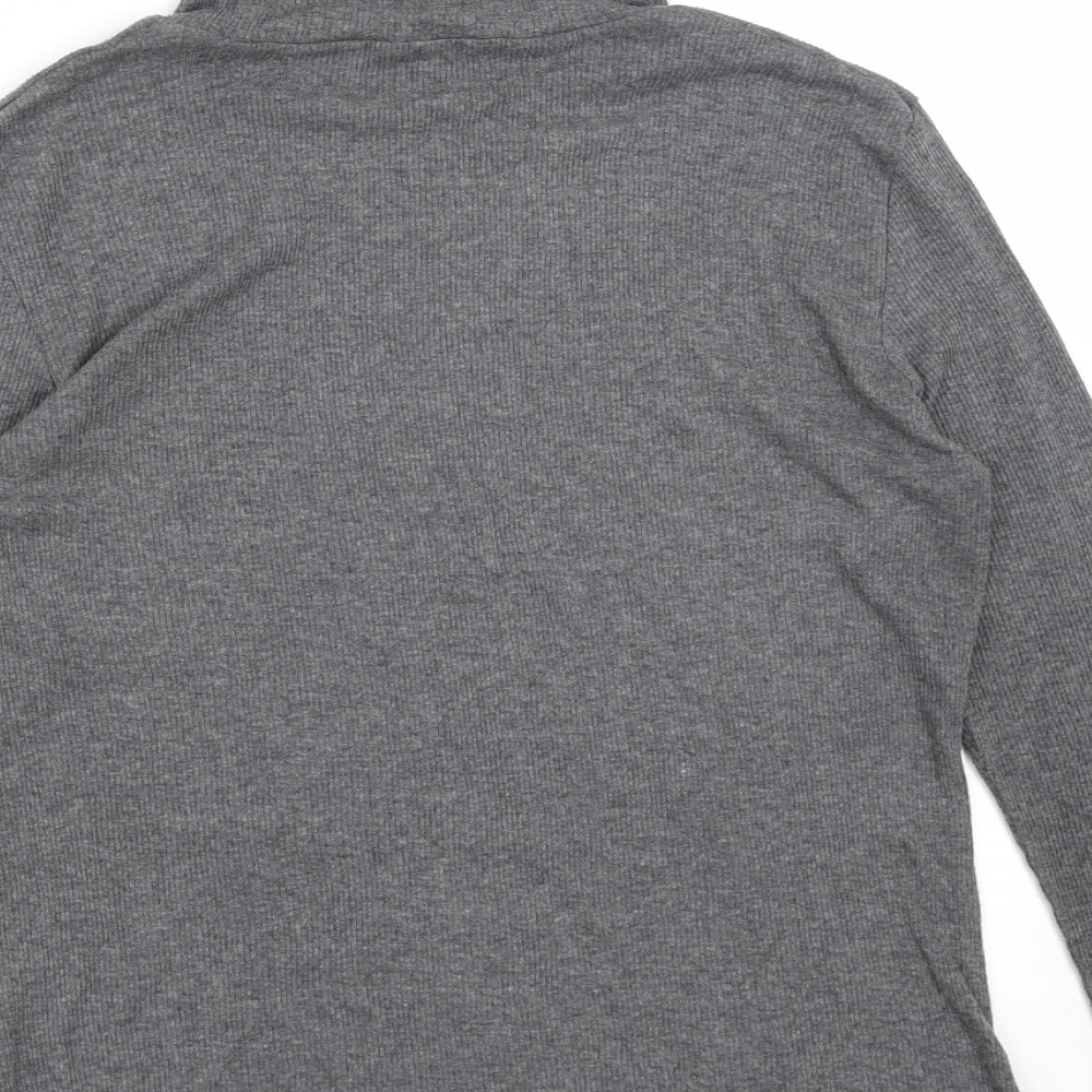 Dorothy Perkins Womens Grey High Neck Cotton Pullover Jumper Size 16