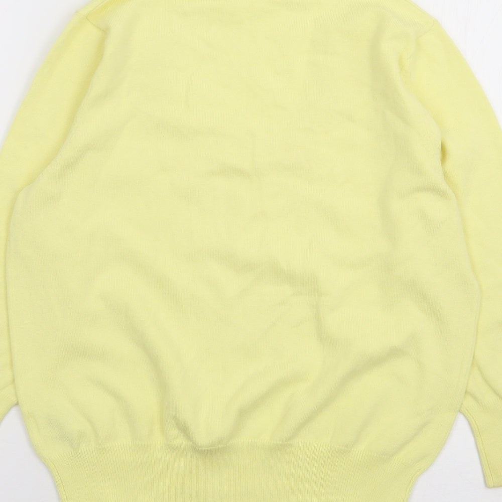 South Womens Yellow Round Neck Cotton Pullover Jumper Size 12