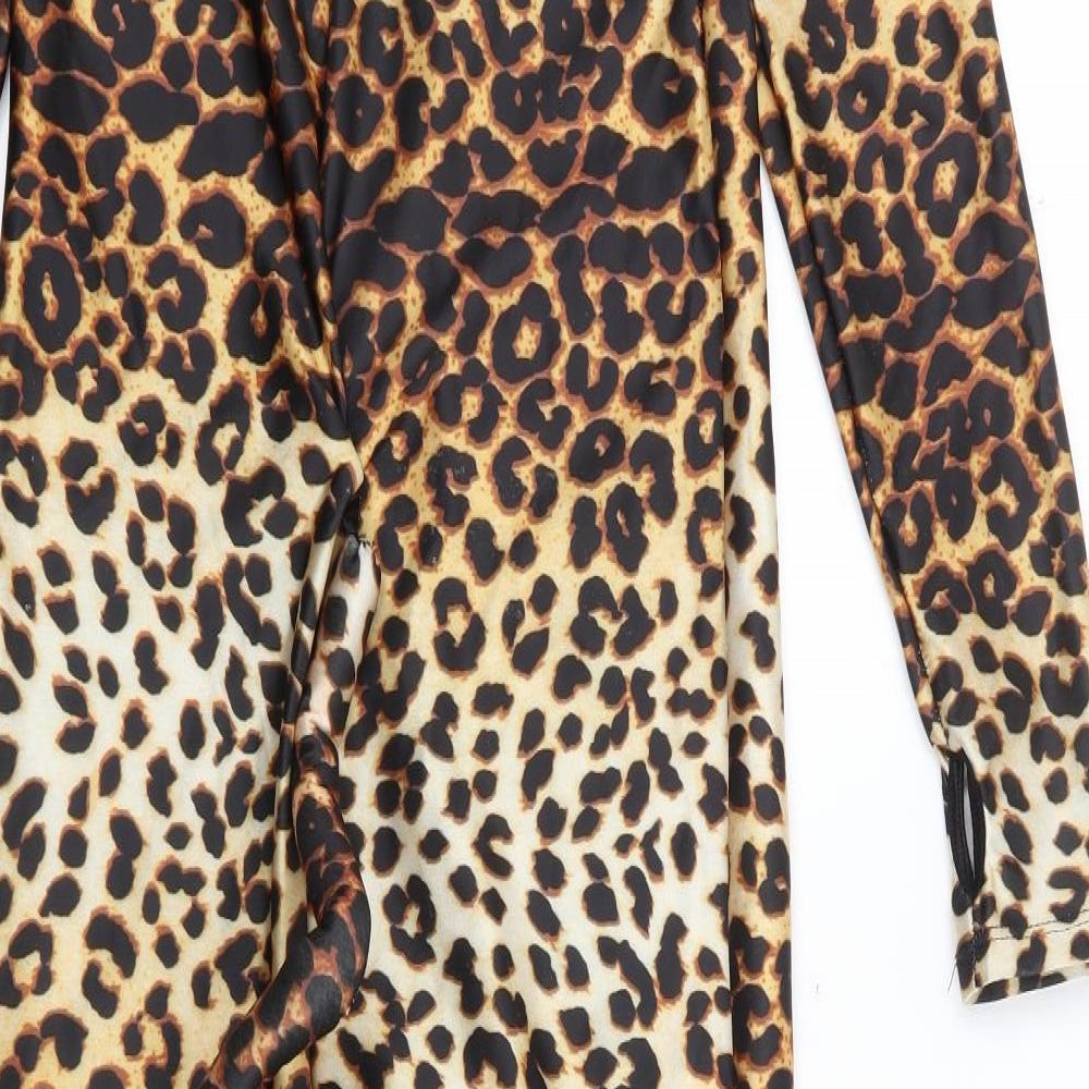 Lovehoney Womens Multicoloured Animal Print Polyester Jumpsuit One-Piece Size S Pullover - Halloween, Cat