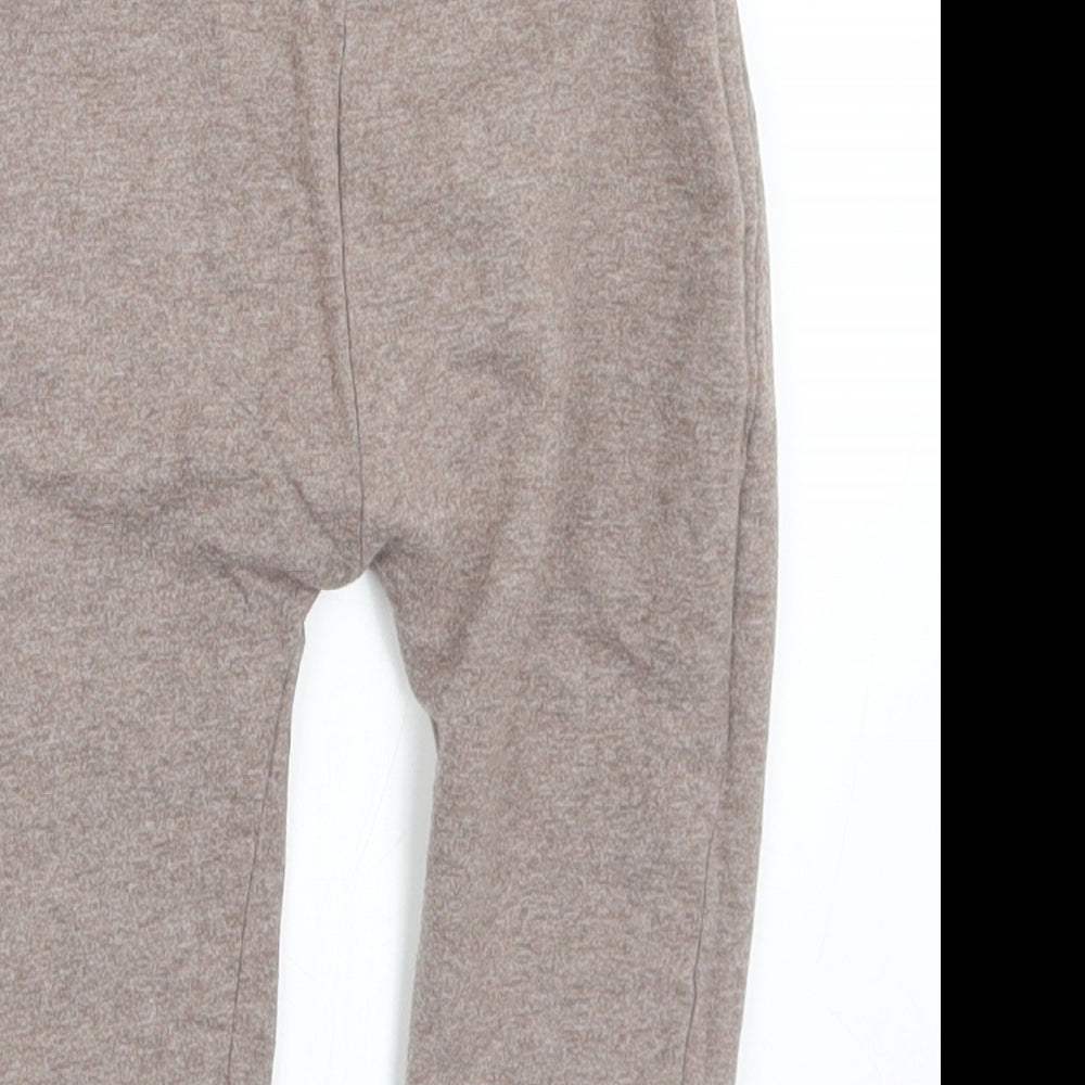 George Boys Brown Cotton Jogger Trousers Size 9-12 Months Drawstring