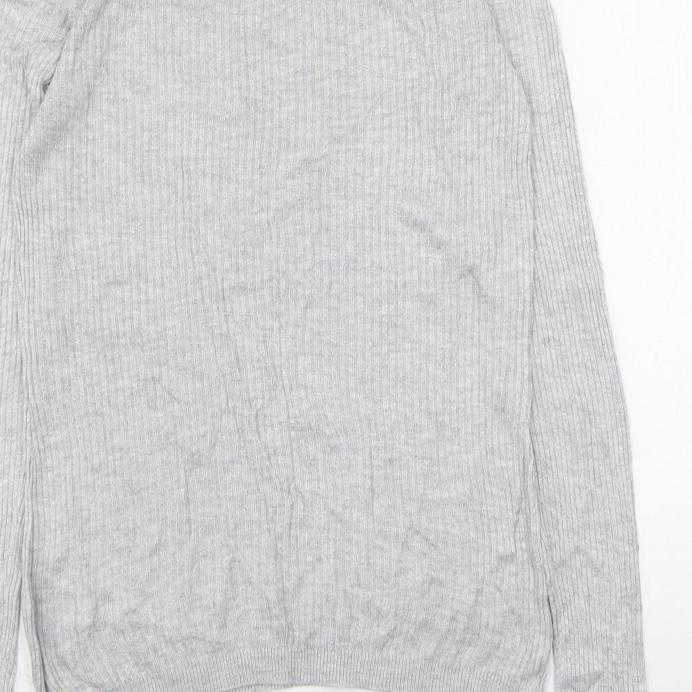 Warehouse Womens Grey Round Neck Viscose Pullover Jumper Size 10