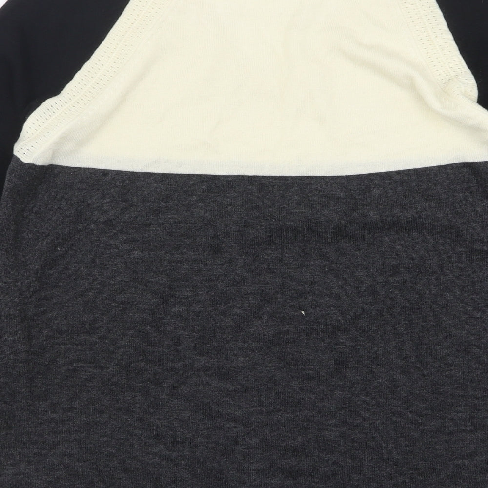 Marks & Spencer Womens Multicoloured V-Neck Wool Pullover Jumper Size 8