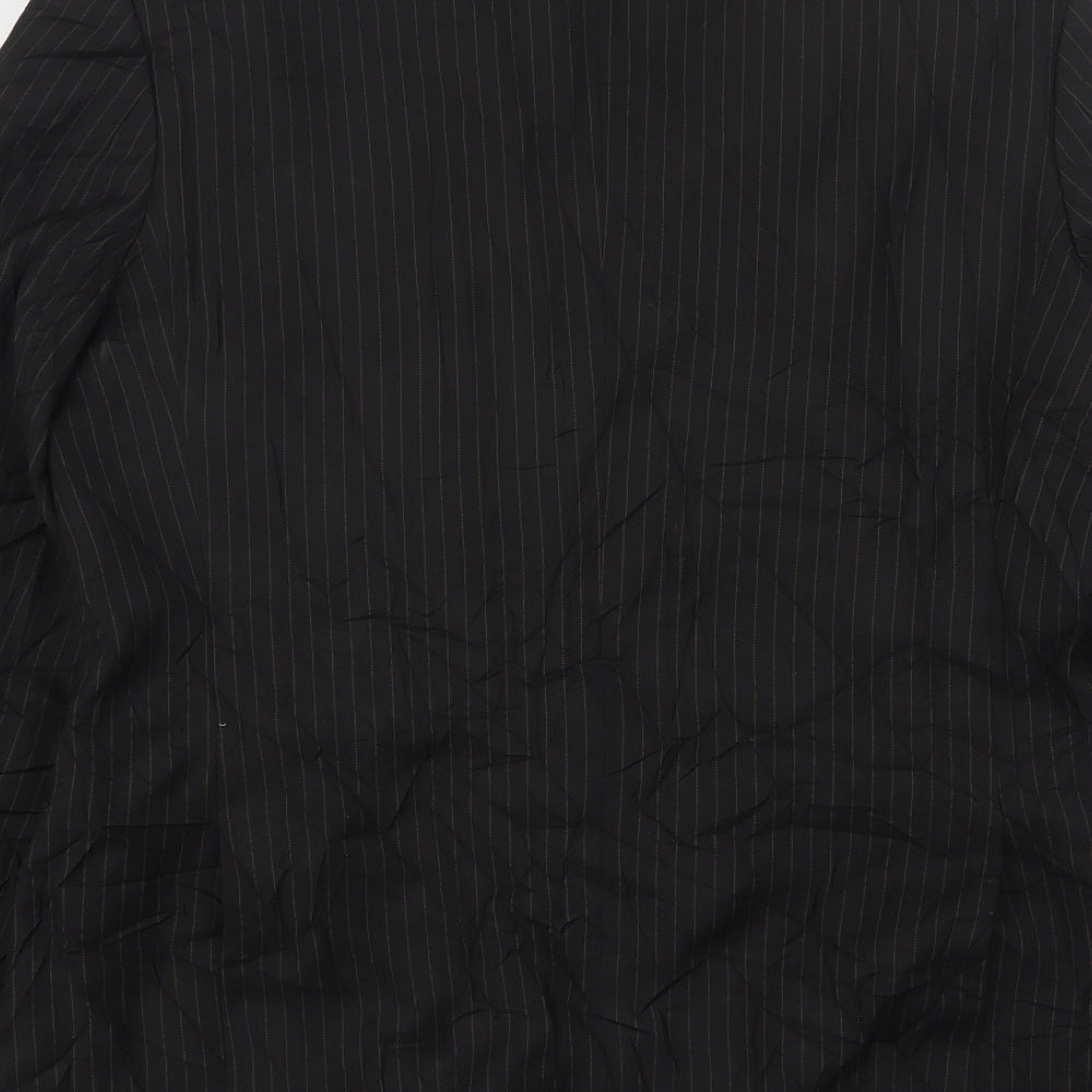 Burton Mens Black Striped Polyester Jacket Suit Jacket Size 42